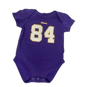 Mitchell And Ness Baby 6-9 Mo Minnesota Vikings MOSS #84 One Piece Bodysuit